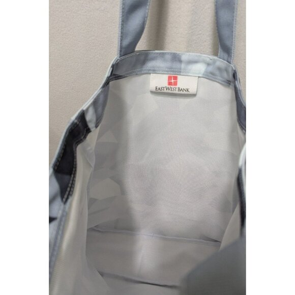 Swarovski Tote Bag EastWest Bank Blue Fabric With Structured Base - Picture 5 of 7